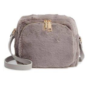 JULES KAE - Cameron Fur Crossbody - Silver Grey
